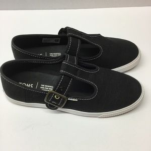 Toms Black Heritage Canvas Women's Joon Slip-ons